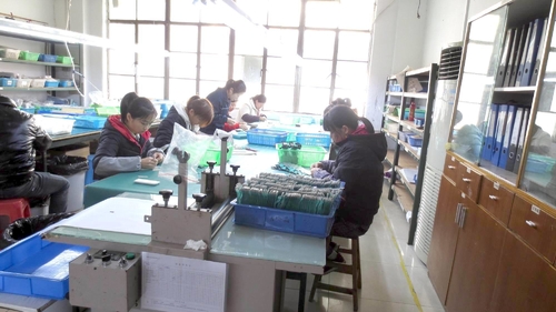 Assemblaggio/incollaggio e stoccaggio di interruttore a membrana a Lunfeng